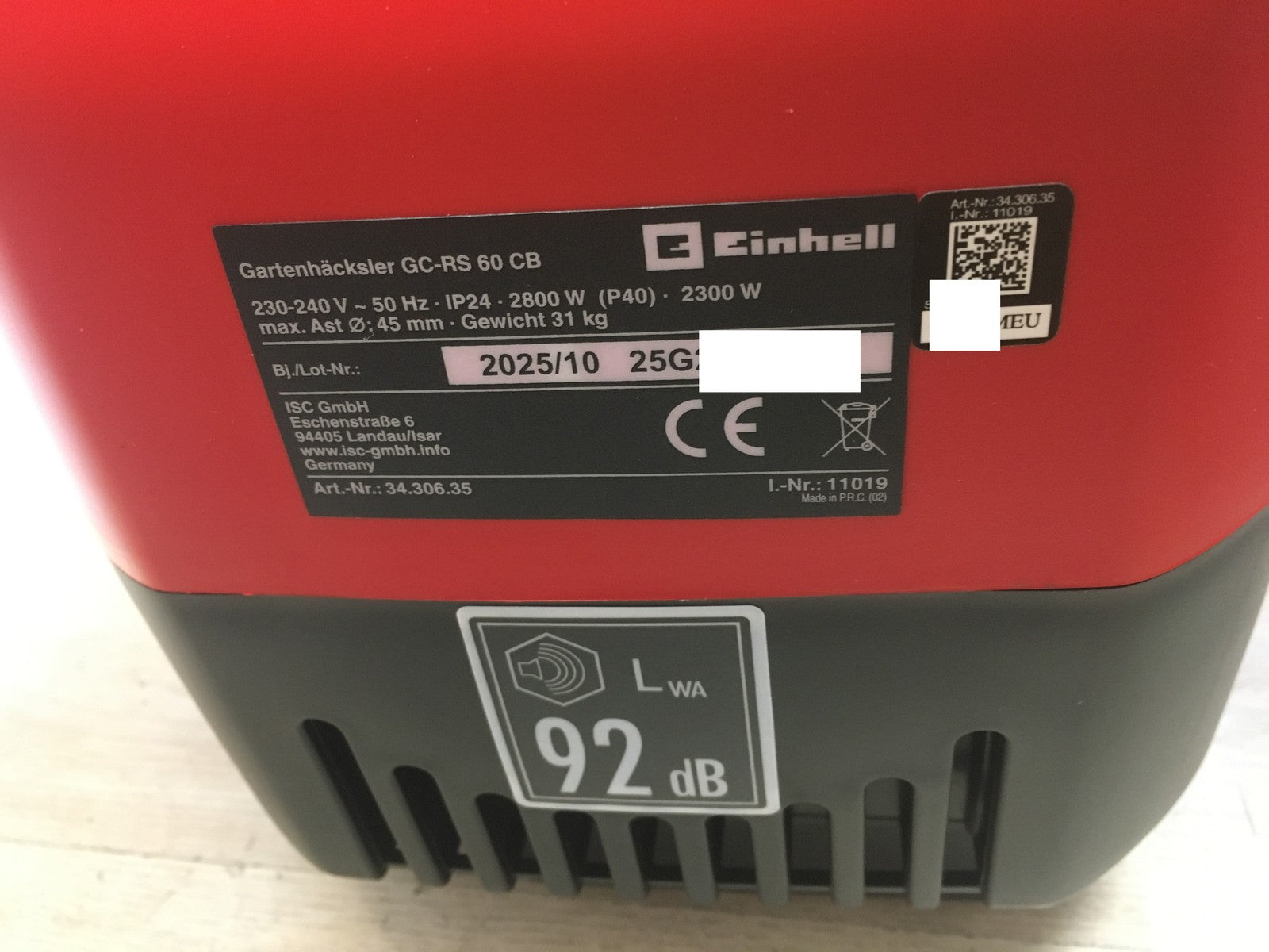 Einhell GC-RS 60 CB Elektro-Häcksler Walzenhäcksler 2300W (3430635), I38442