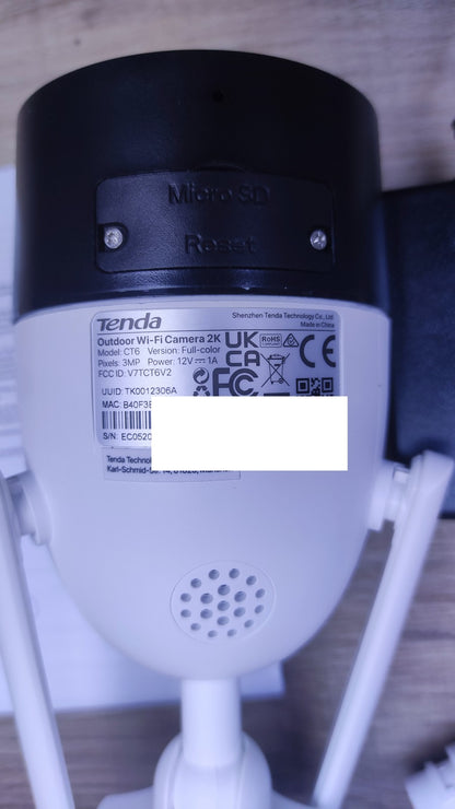 Tenda CT6 Überwachungskamera Aussen WLAN 2K, 3MP WLAN, I37138