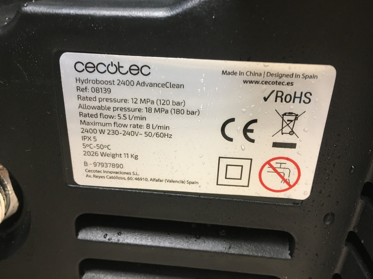 Cecotec 08139 Hochdruckreiniger HydroBoost 2400 AdvanceClean, 2400 W, I41045