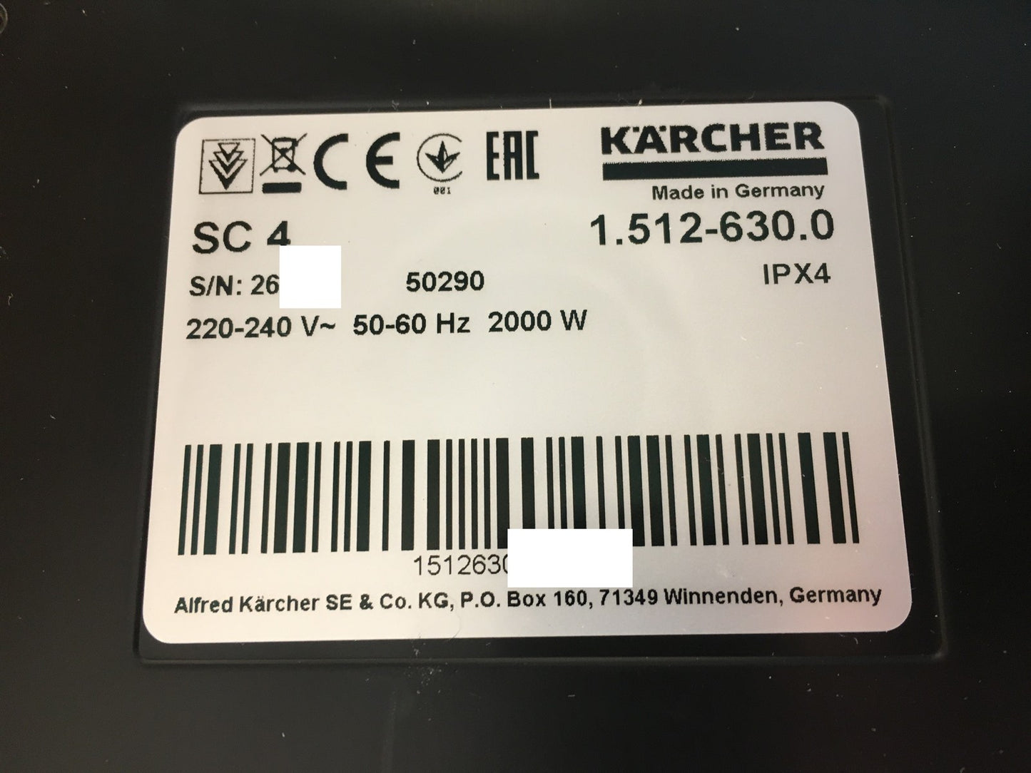 Kärcher 1.512-630.0 Dampfreiniger SC 4 EasyFix, I37379