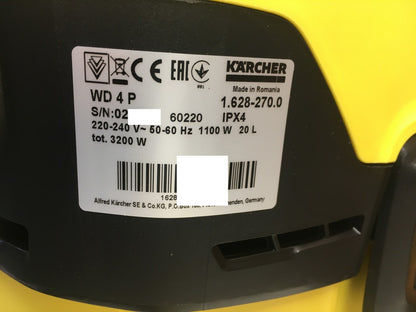 KÄRCHER 1.628-270.0 Nass-/ Trockensauger WD 4 P 20L 1100W I40854