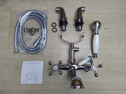 Funime Viktorianische Badewannenarmatur, 1/4-Drehung, mit Handbrause, I35547