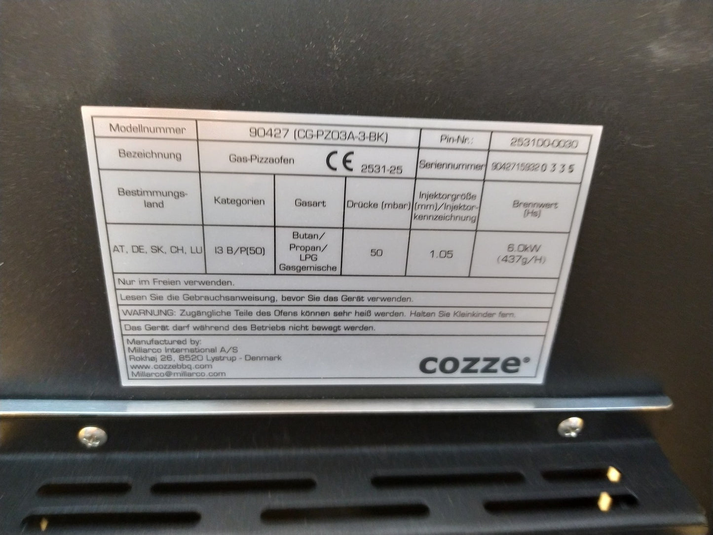 cozze 17" Pizzaofen mit rotierendem Pizzastein ‎90427, 6,0 kW Gasofen, I39361