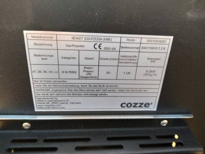 cozze 17" Pizzaofen mit rotierendem Pizzastein ‎90427, 6,0 kW Gasofen, I39361