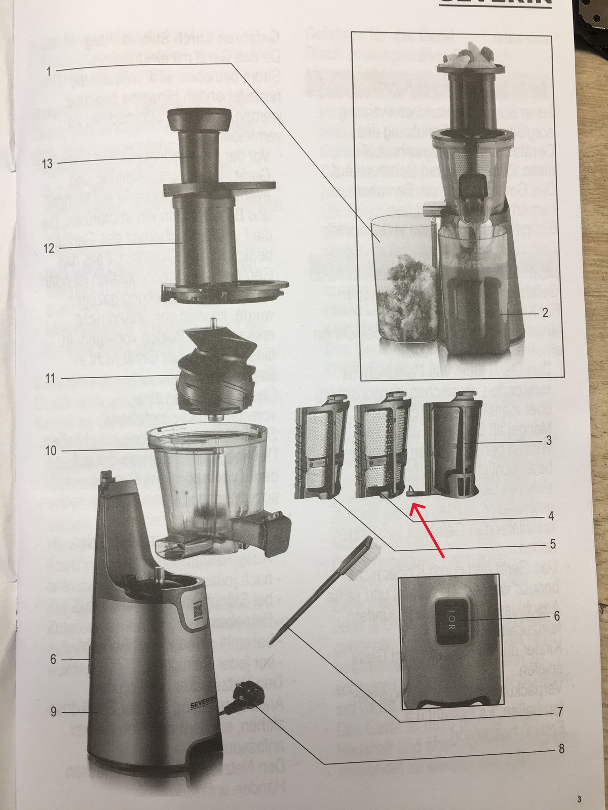 Severin Slow Juicer ES 3571 Entsafter für Saft, Sorbet, Eis, Marmelade, I36696