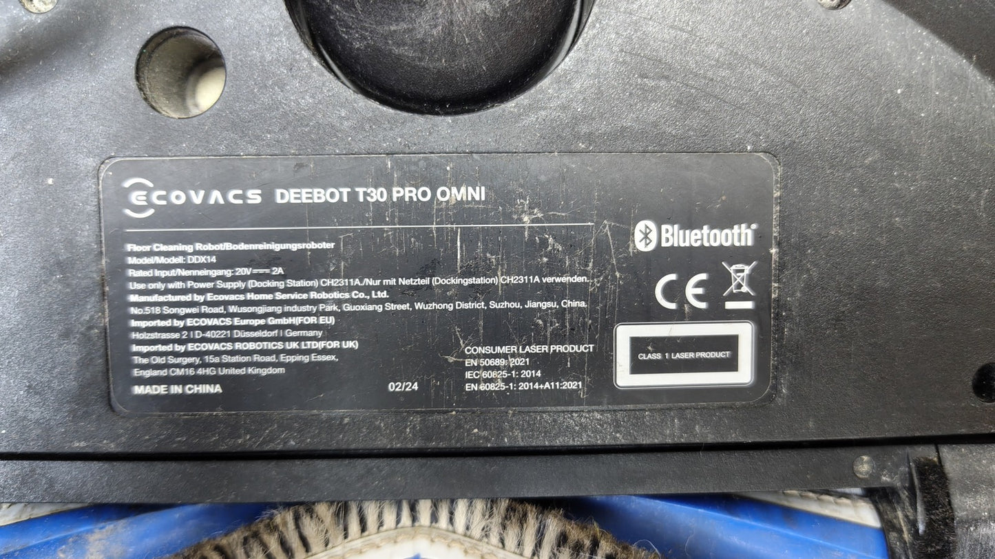 ECOVACS DEEBOT T30 PRO Omni Saugroboter mit Wischfunktion DDX14, I39855