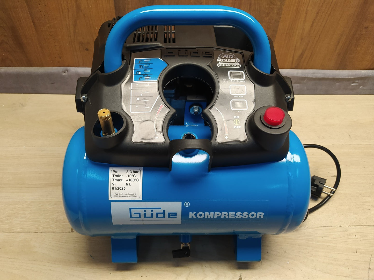 Güde 50089 Kompressor Airpower 190/08/6, ölfrei, max. Druck 8 bar, I37533