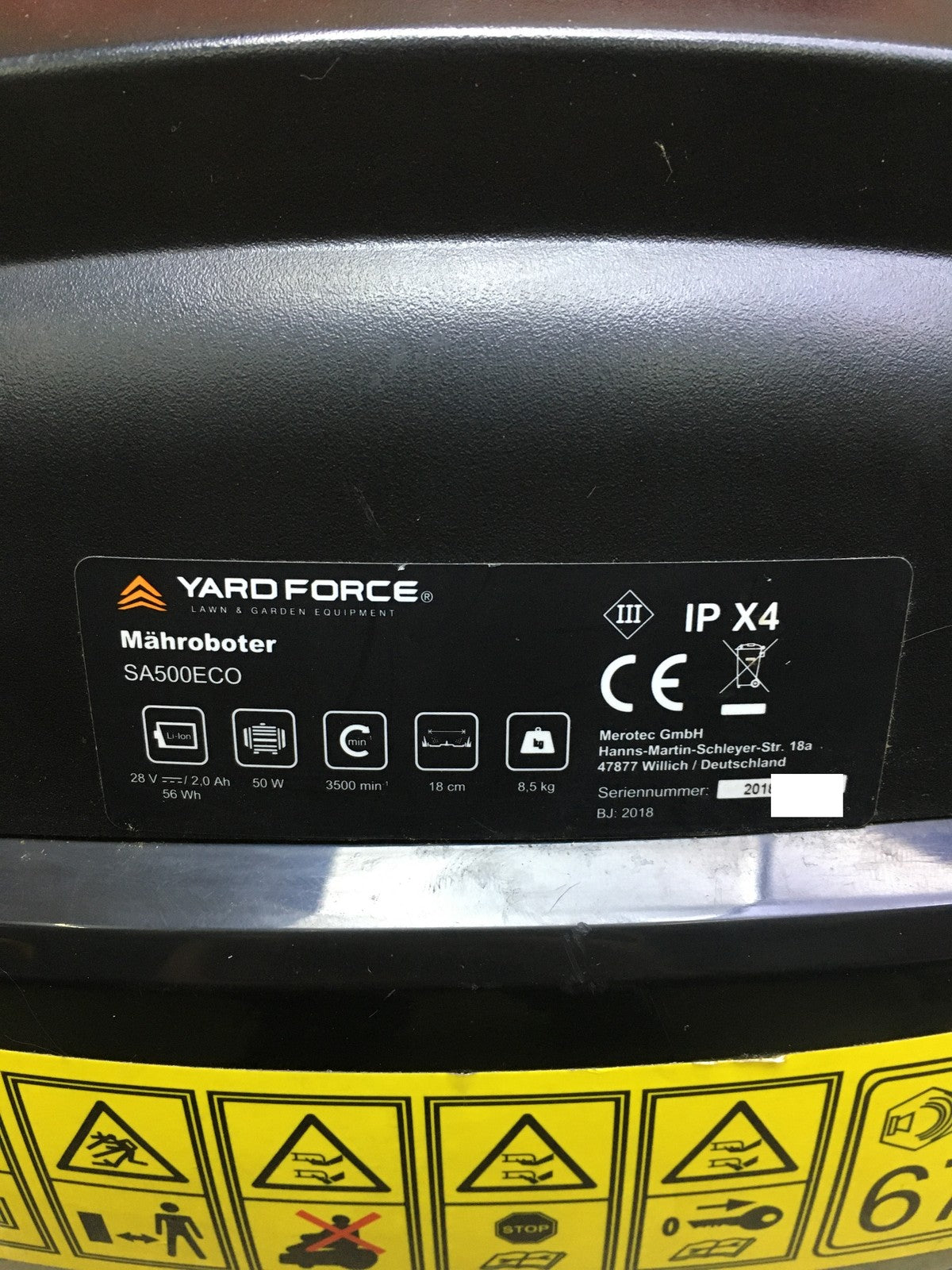 Yard Force SA500ECO Akku-Rasenmähroboter für bis zu 500m² , I34750