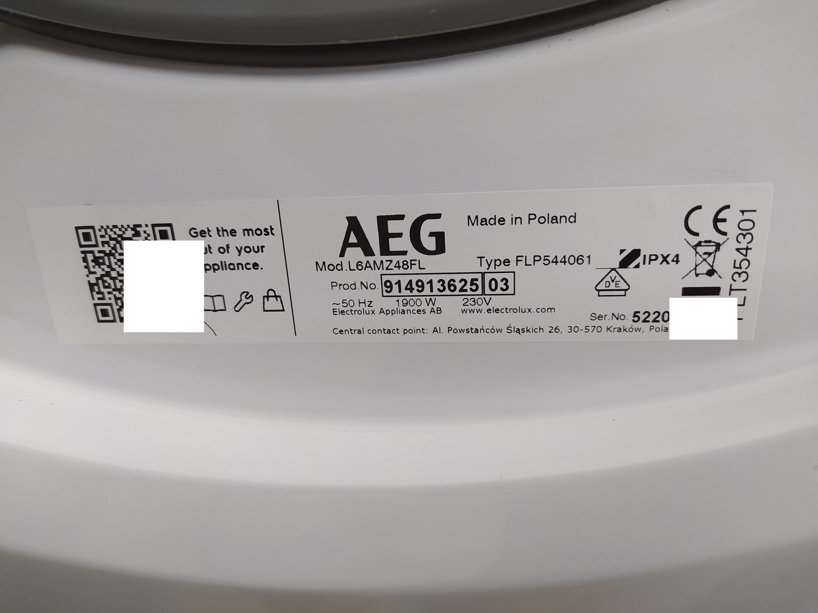 AEG Frontlader Waschmaschiene L6AMZ48FL 8 Kg I34813