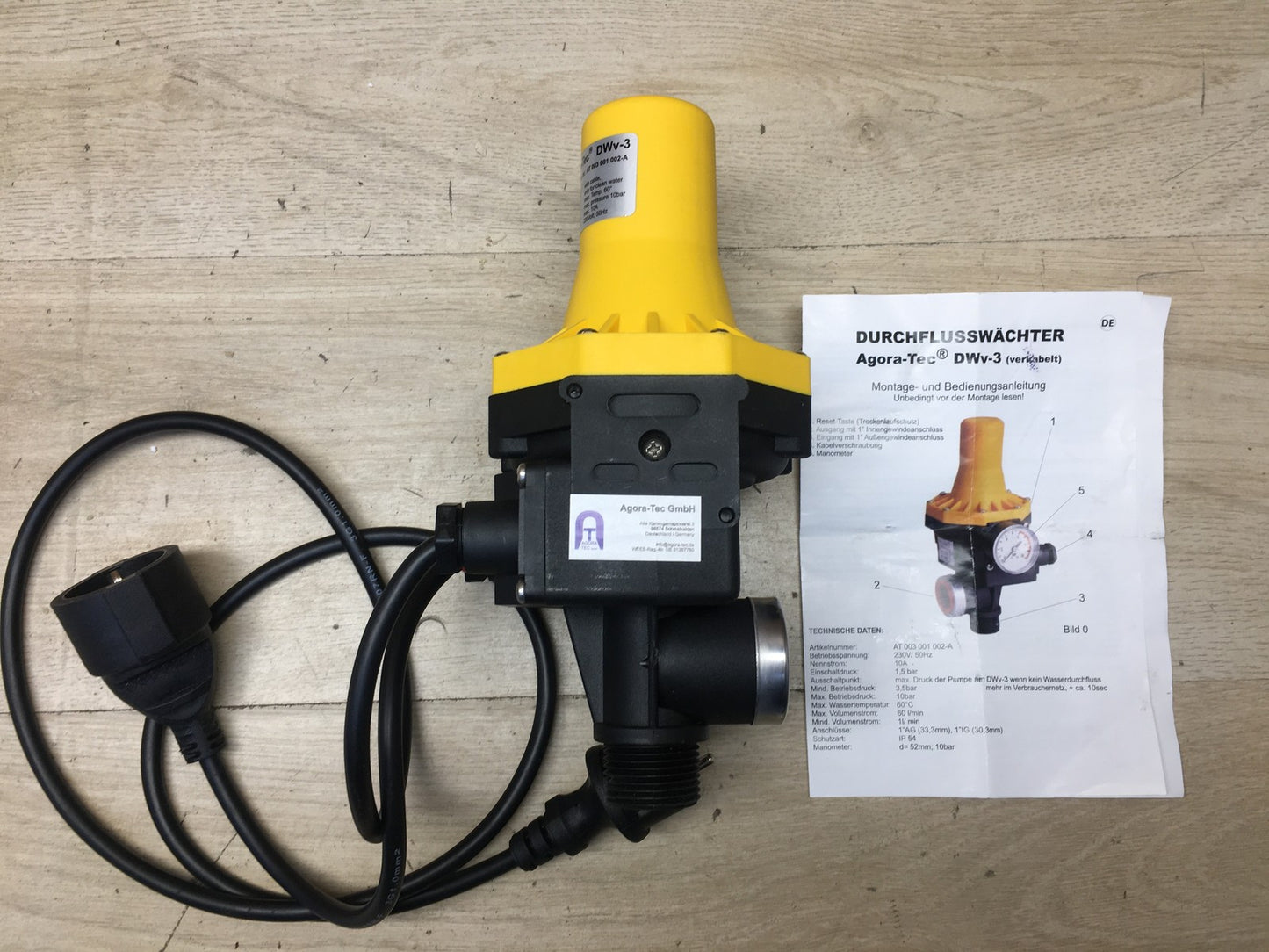 Agora-Tec DWv-3 Pumpe Steuerung Druckschalter, I37935