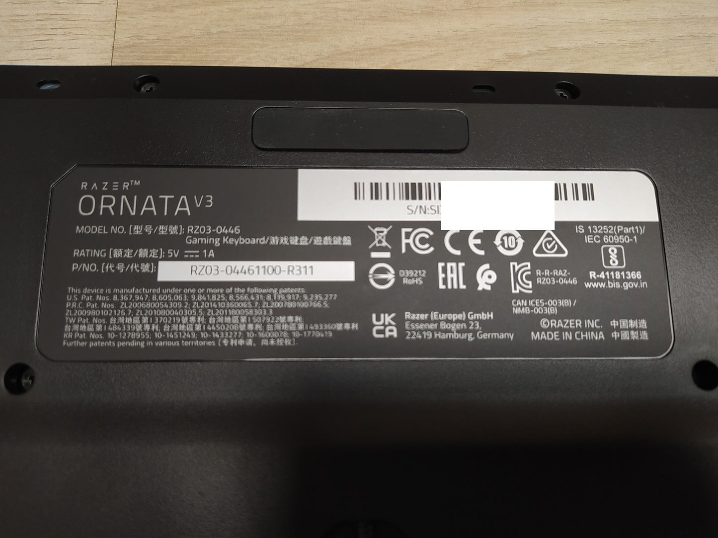 Razer Ornata V3 Gaming-Tastatur mit niedrigem Profil,  ES-Design, I36700