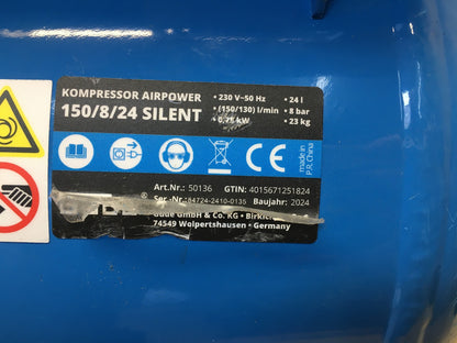 Güde 50136 Kompressor Airpower 150/8/24 Silent (0,75 kW, 230V, 8 bar), I37939