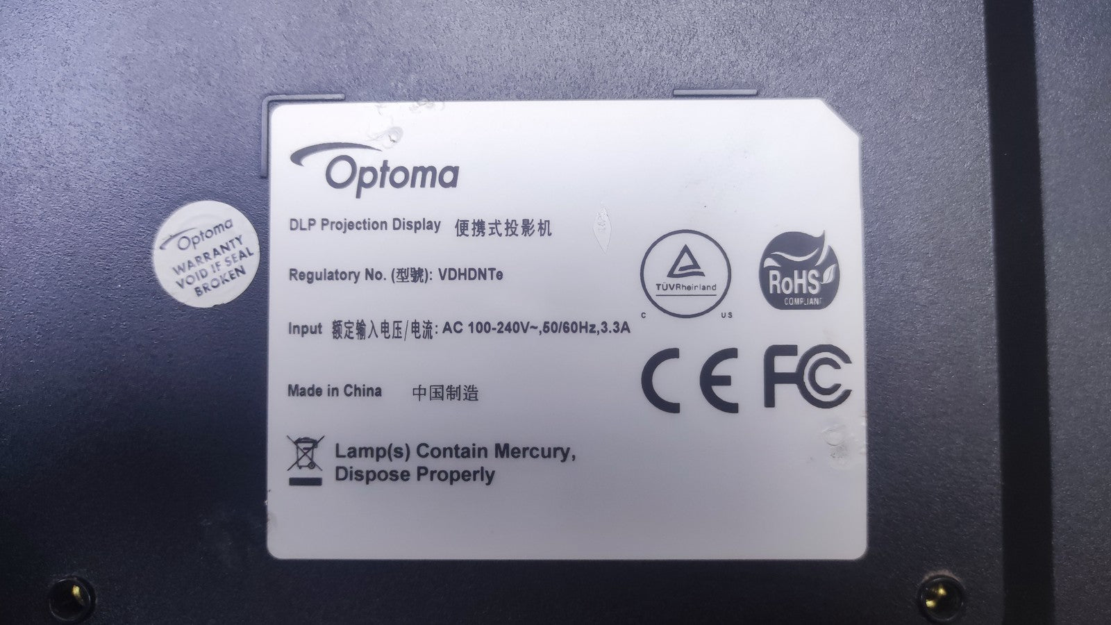 Optoma VDHDNTe DLP Projektor I37756