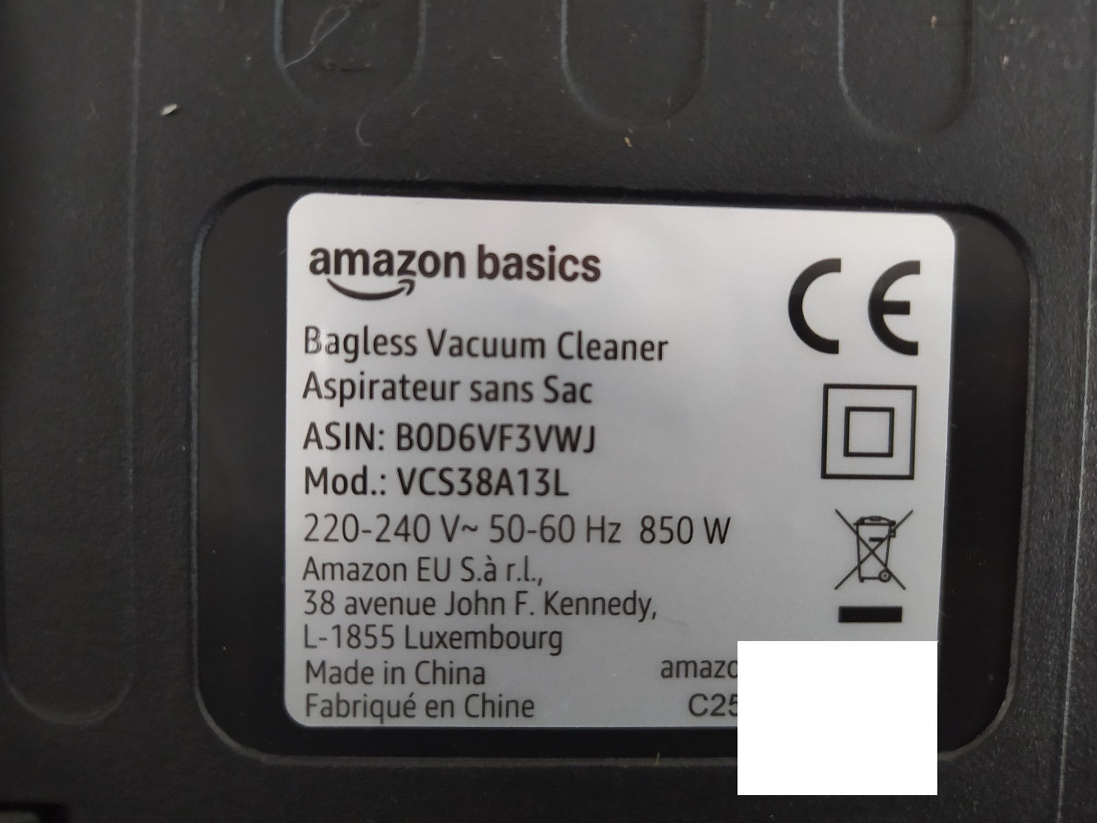 Amazon Basics VCS38A13L Bodenstaubsauger ohne Beutel, I36343