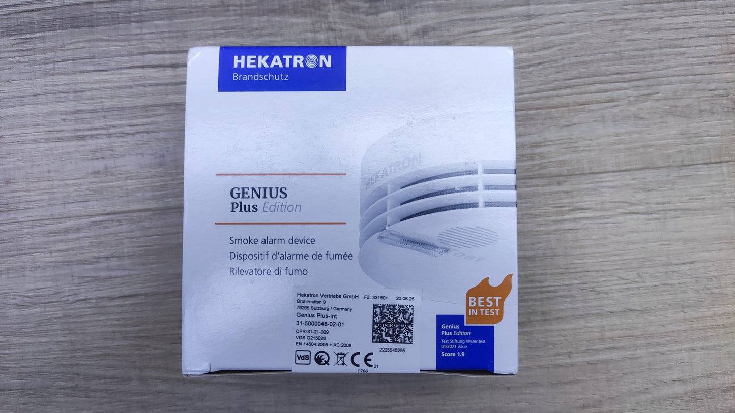 Hekatron Rauchmelder Genius Plus mit Batterien 31-5000048-02-01, I37110