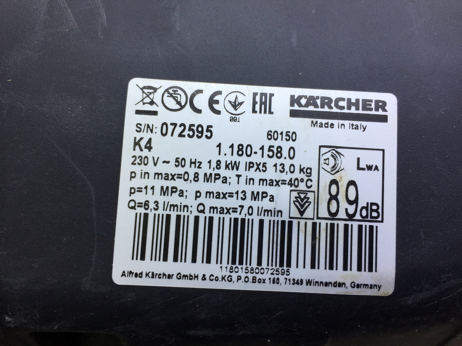 Kärcher Hochdruckreiniger K 4 Home 1.180-158.0, I32166