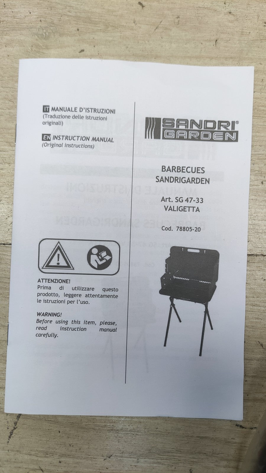 SandriGarden Holzkohlegrill SG 47-33, 47 x 33 cm, I38051