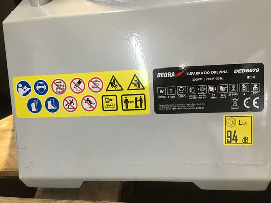 Dedra DED8679 Holzspalter 3000W, 8T, 21 MPa, bis zu 2850 U/Min, I40638