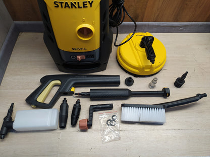 Stanley Hochdruckreiniger SXPW16PE mit Patio Cleaner Deluxe und Bürste, I36823
