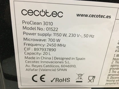 Cecotec ProClean 3010 Mikrowelle (01522), 20L, 700W, I39579