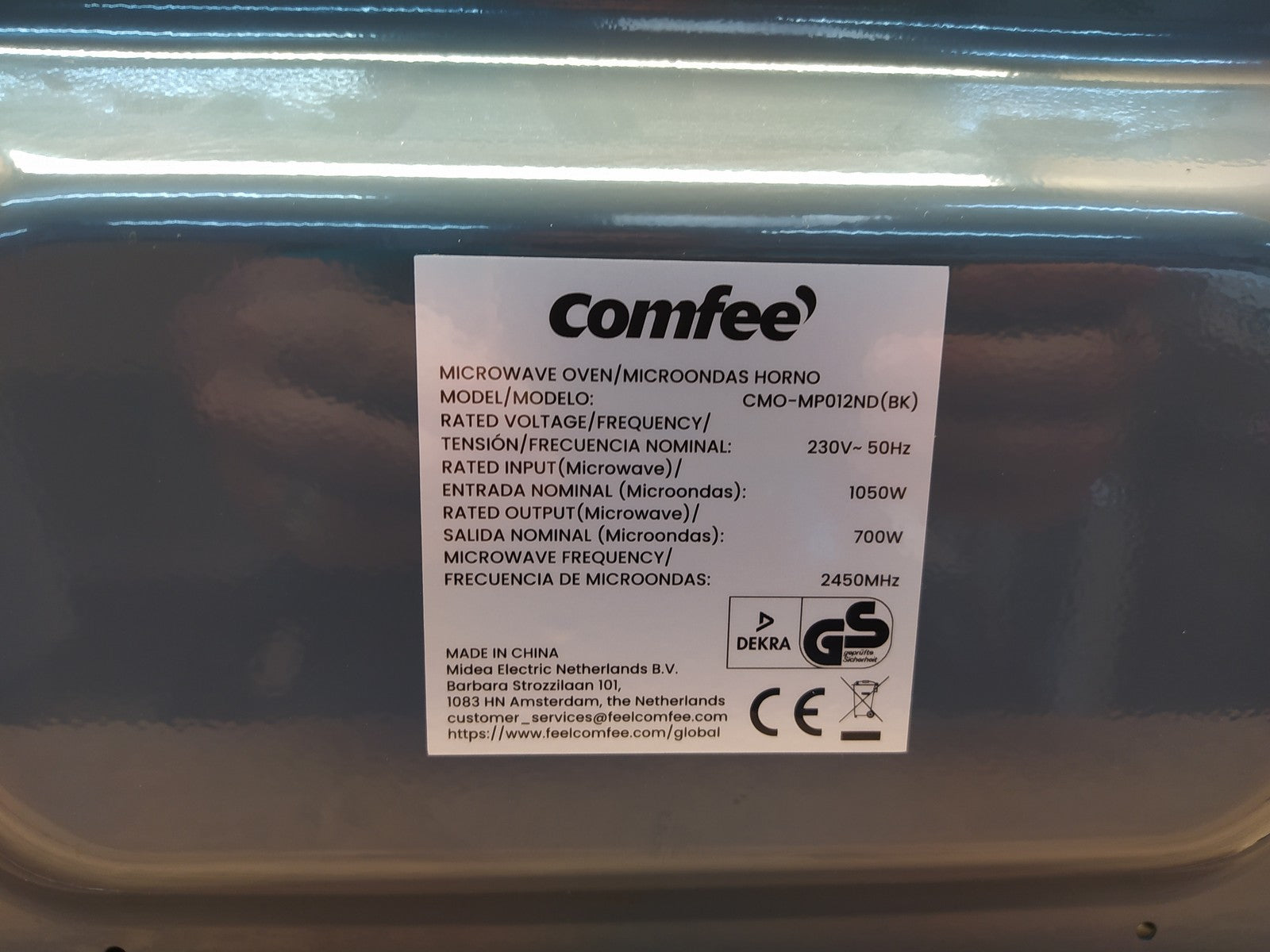 Comfee CMO-MP012ND(BK) Freistehende Mikrowelle, 20L, I39311