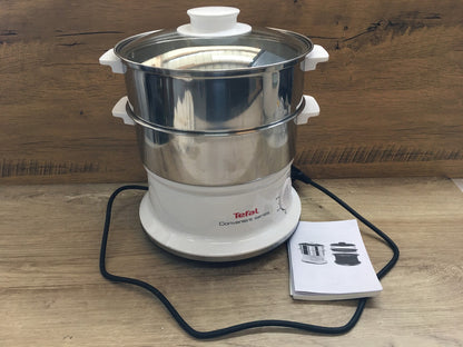 Tefal VC1451 Dampfgarer elektrisch, 2 Edelstahlbehälter, 6L, I39387