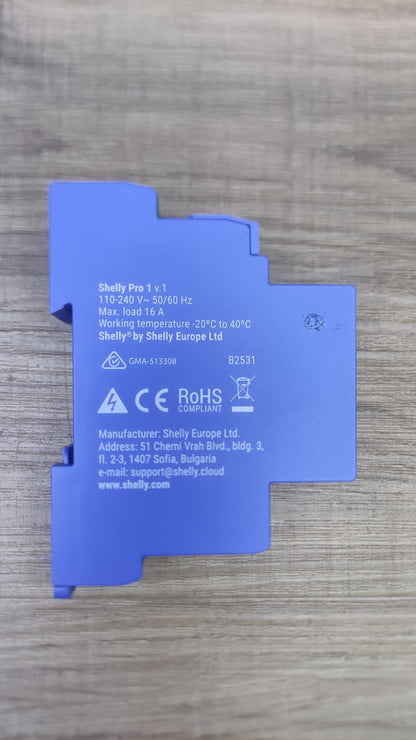 Shelly Pro 1 WiFi & Bluetooth 1-Kanal-Smart-Relais-Schalter, I38545