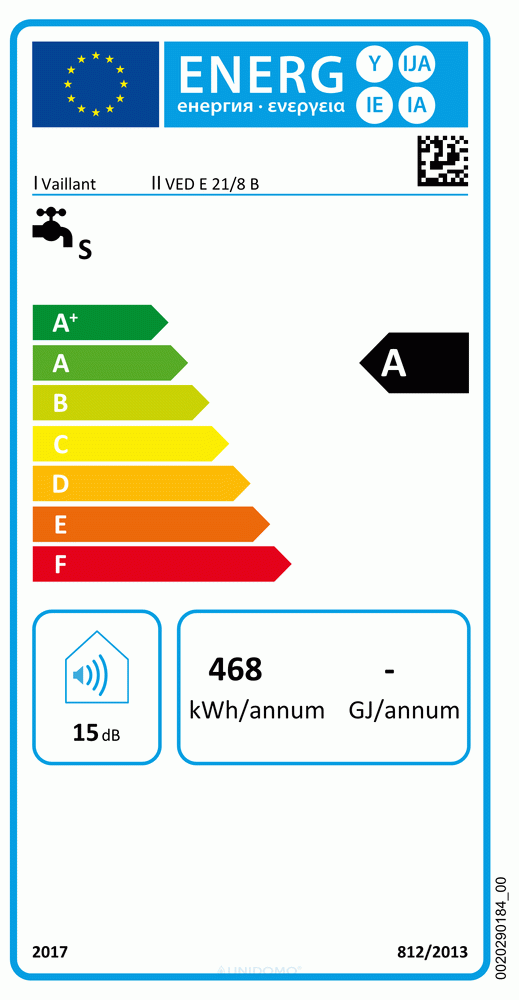 Vaillant VED E 21/8 B Elektro-Durchlauferhitzer, 400V, EEK:A, I39982