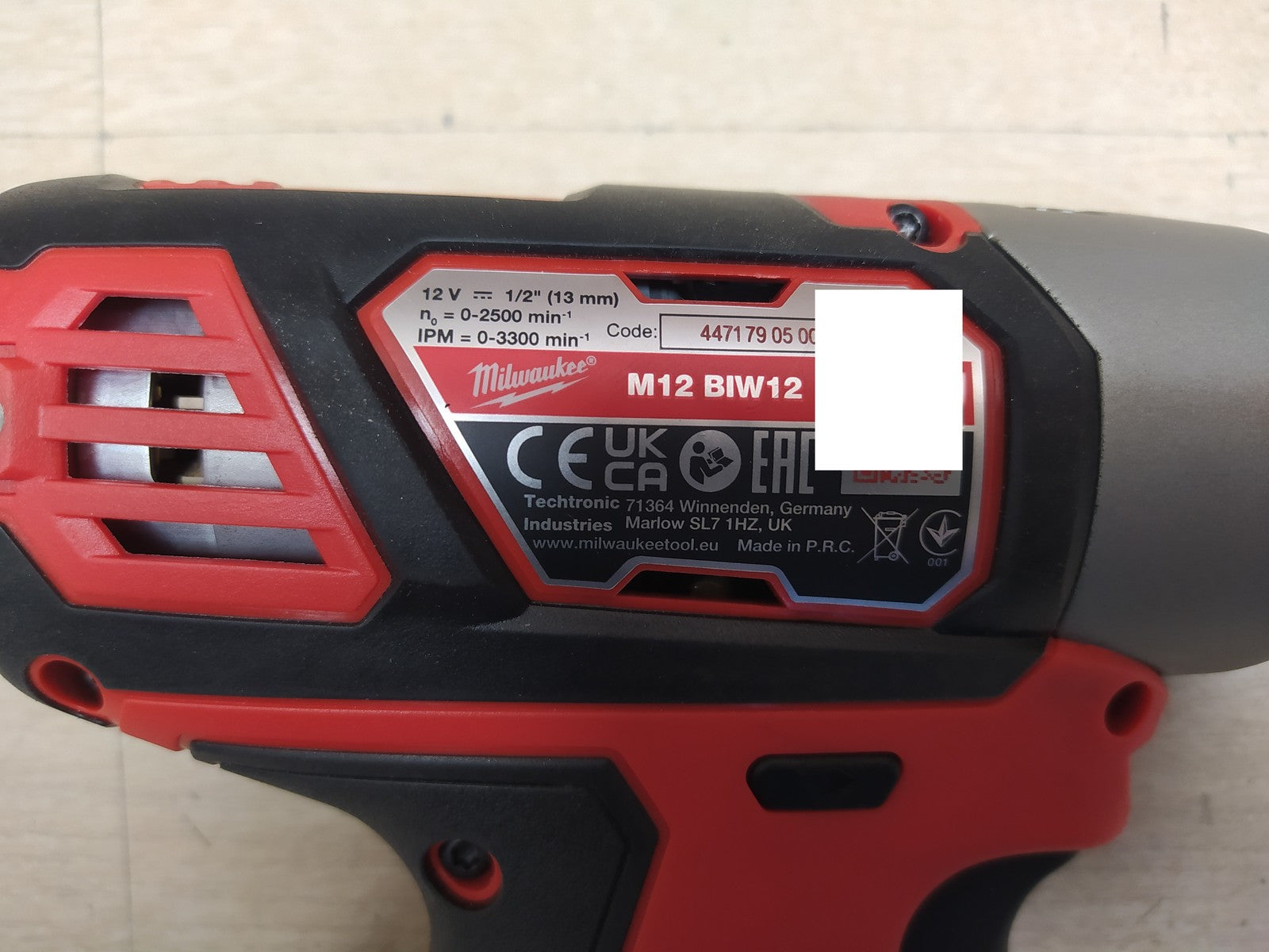 Milwaukee M12BIW12-0 Akku-Schlagschrauber solo, 4933447134, 1/2" 12 V, I38485
