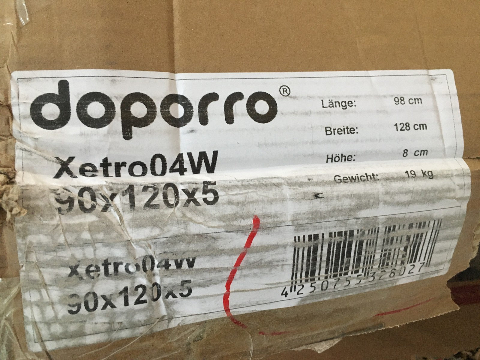 Doporro Xetro04W Duschwanne 90x120x5cm Weiß Acryl-Wanne Rechteckig, I38077