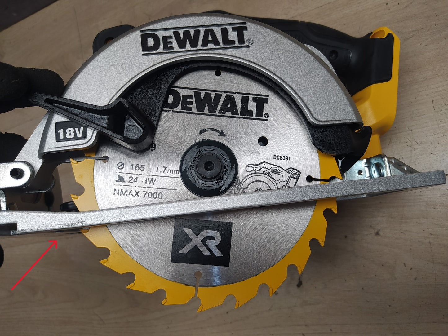 Dewalt DCS391 Akku-Handkreissäge Solo, 165 mm, 18V, I38641