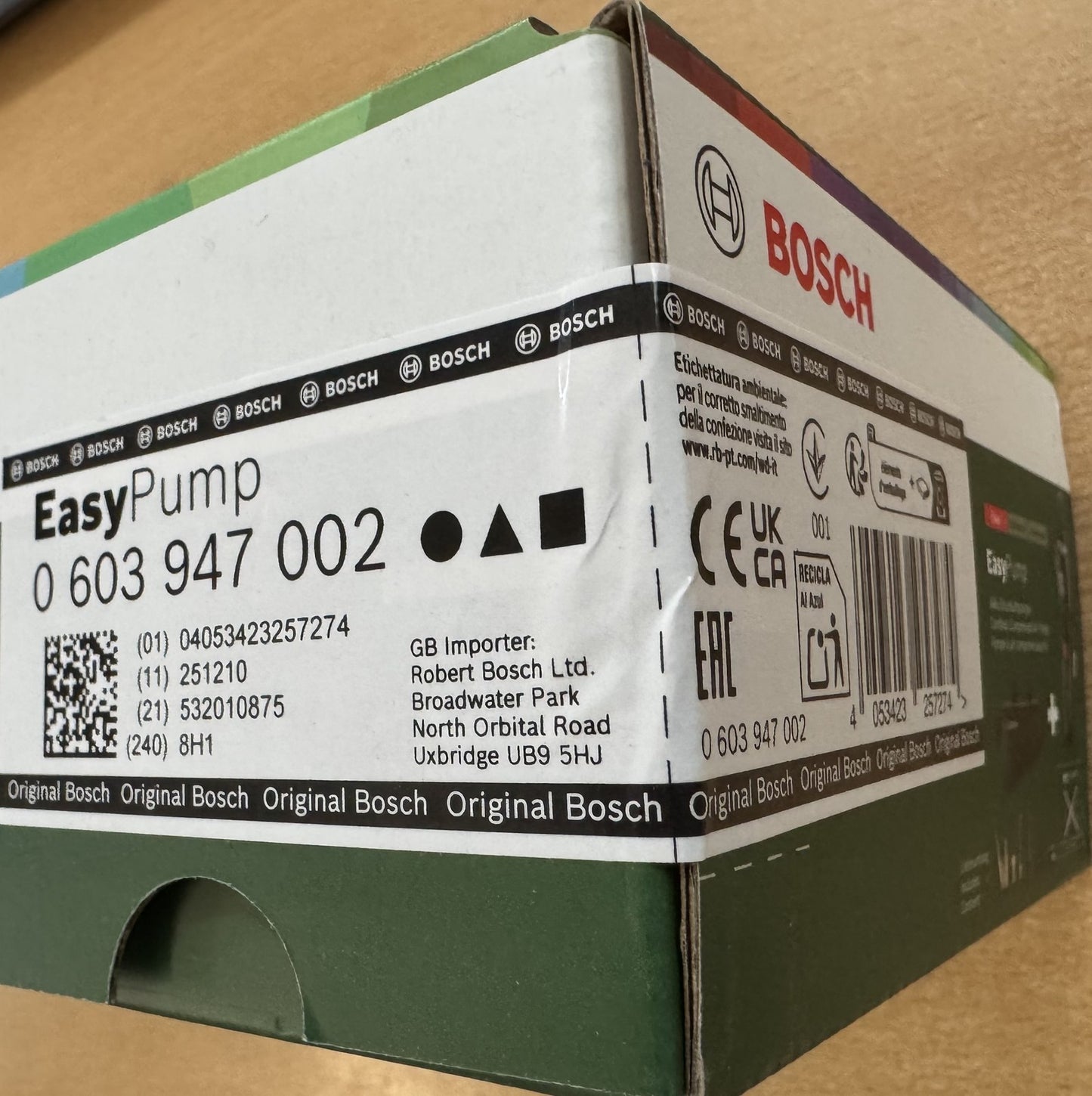 Bosch DIY EasyPump Akku-Luftpumpe inkl. Tasche (0603947002), I38332