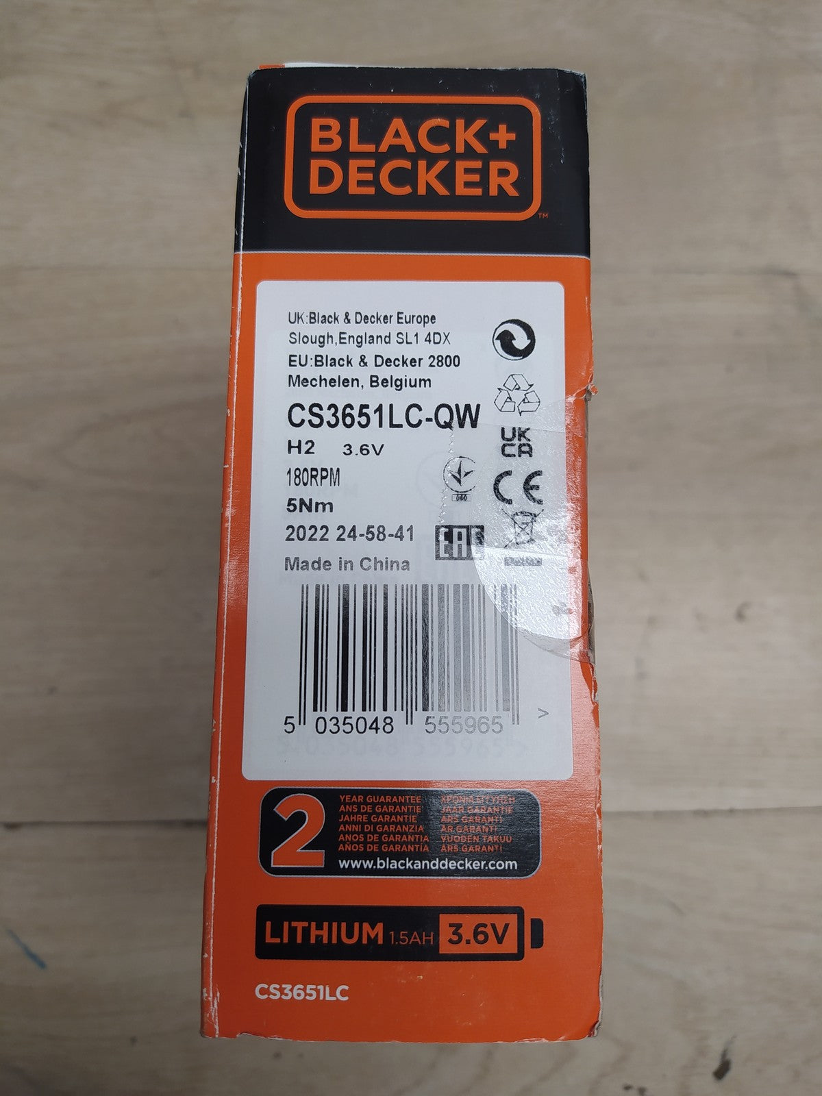 Black+Decker CS3651LC Akku-Schrauber 3,6 V, 1,5 Ah Li-Ion, I37005