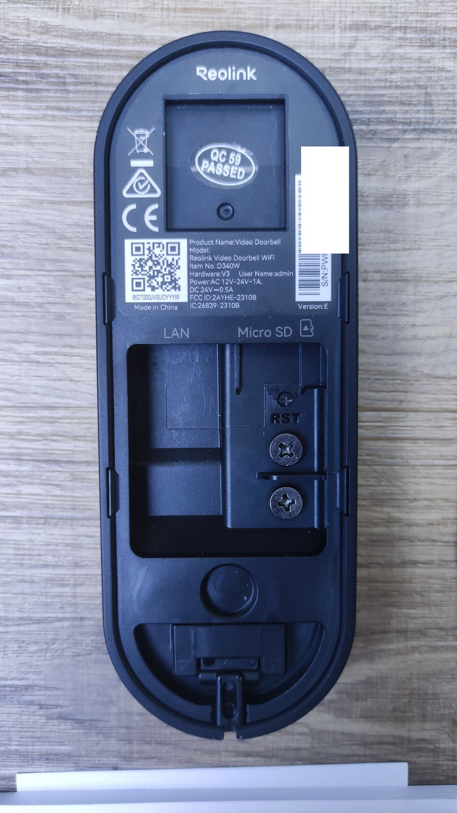 Reolink Video Doorbell WiFi Video-Türklingel mit Chime, I37221