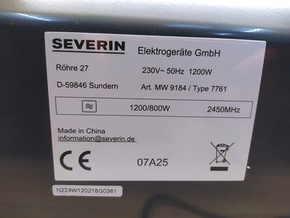SEVERIN MW 9184 Mikrowelle mit Glasboden, 800 W, 20L, I37777
