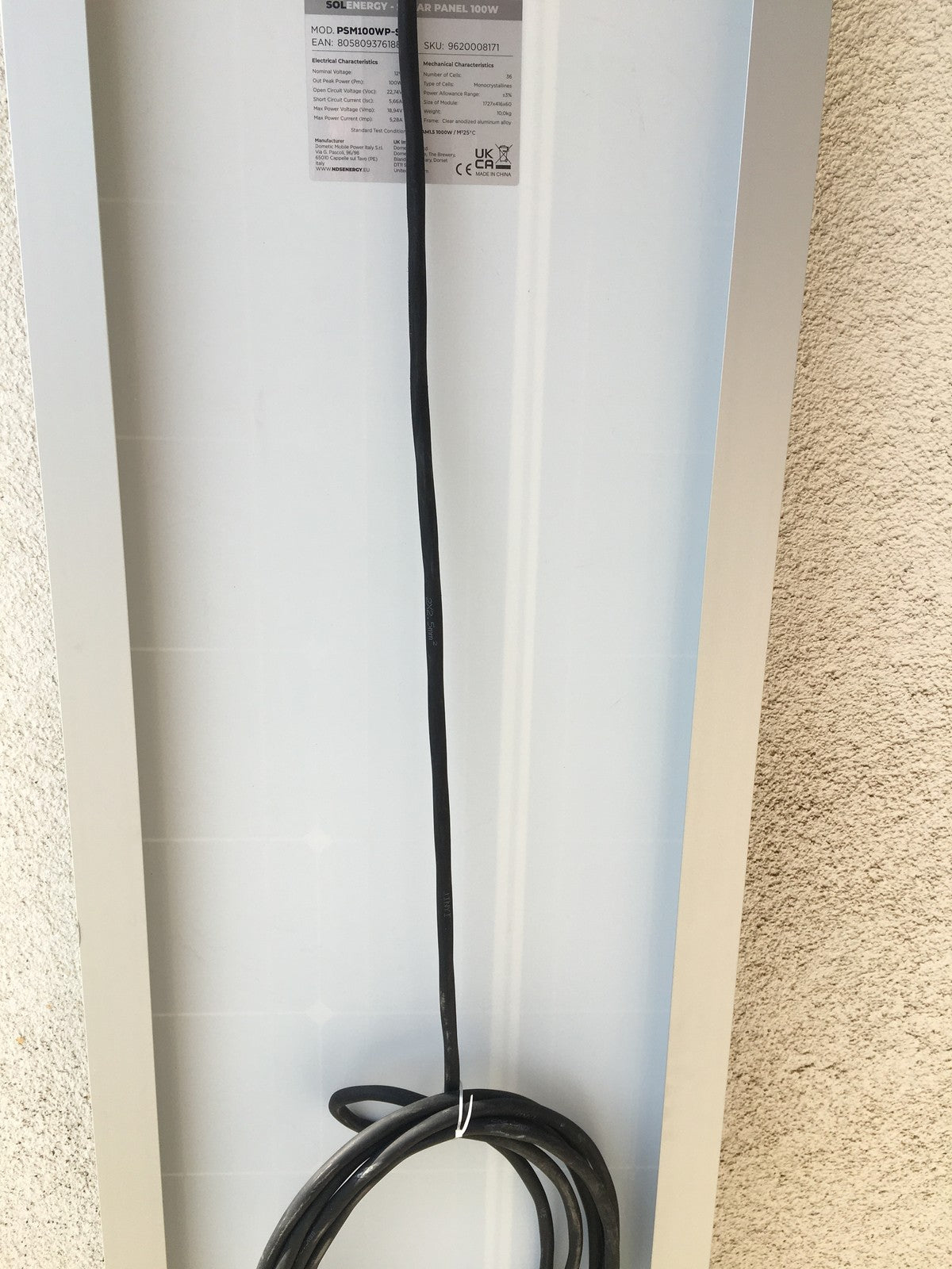 NDS PSM100WP-S Slimline Mono Solarpanel, 100 W, 1727 x 416 x 60 cm, I37059