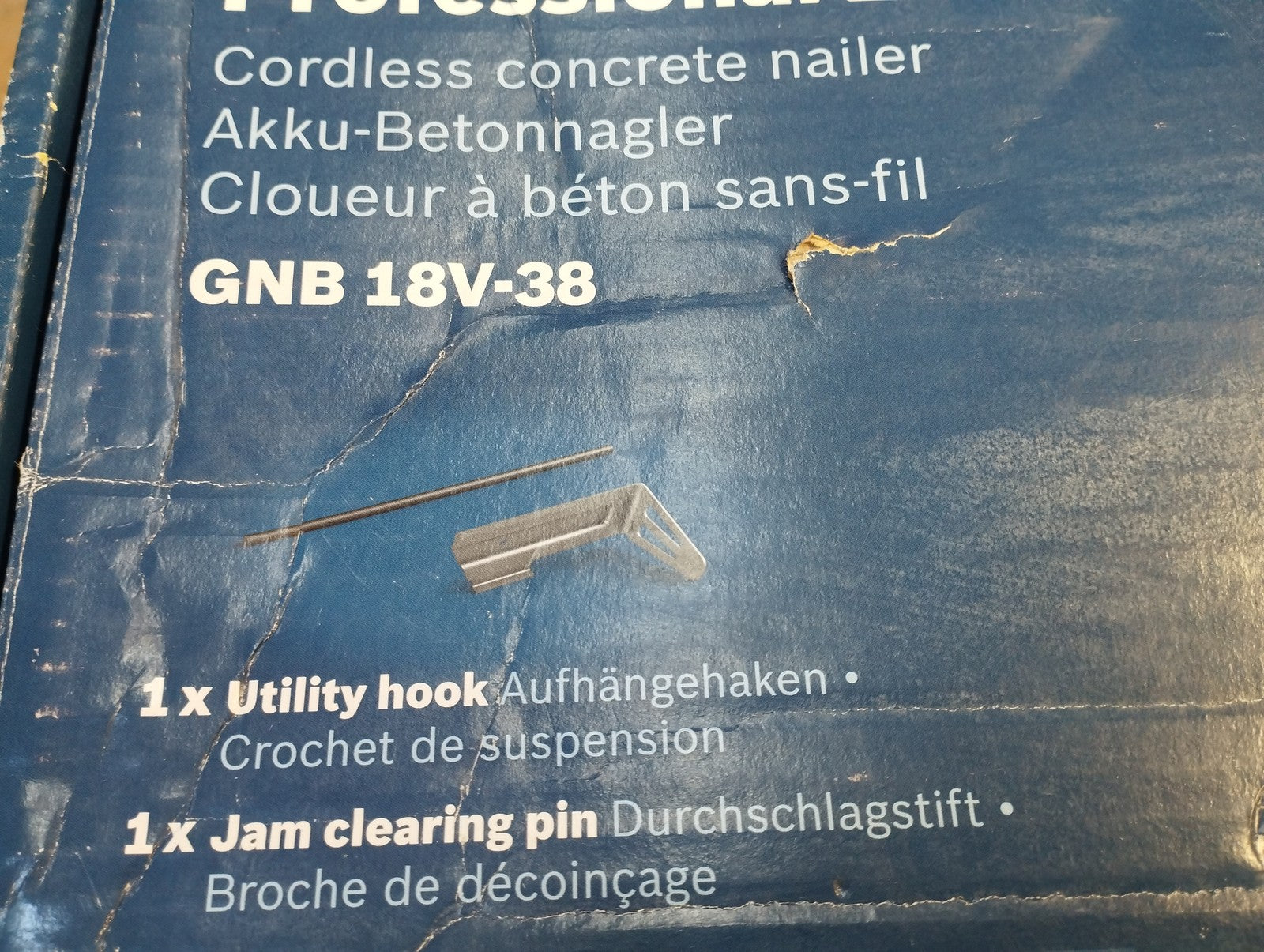 Bosch BITURBO Akku-Betonnagler GNB 18V-38 Solo, max. Nagellänge 38 mm, I39923