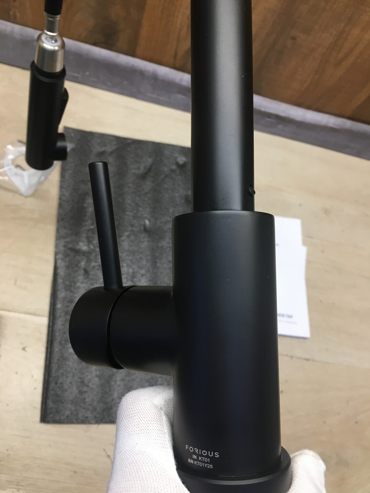 FORIOUS Wasserhahn Küche, ausziehbar, Küchenarmatur, Schwarz, I40468