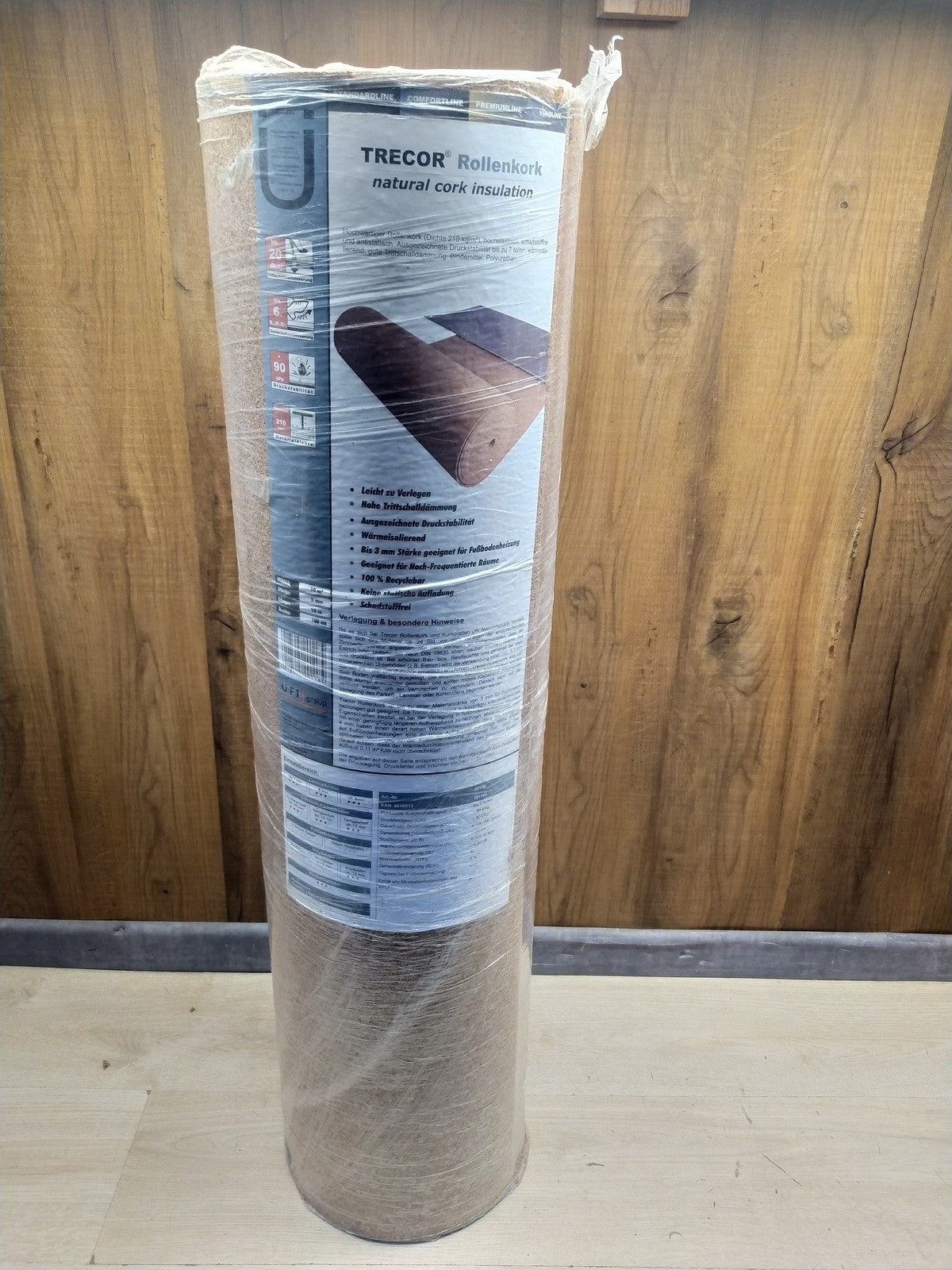 TRECOR Trittschalldämmung Rollenkork Stärke 5 mm, 10 m²  Rolle, I36828