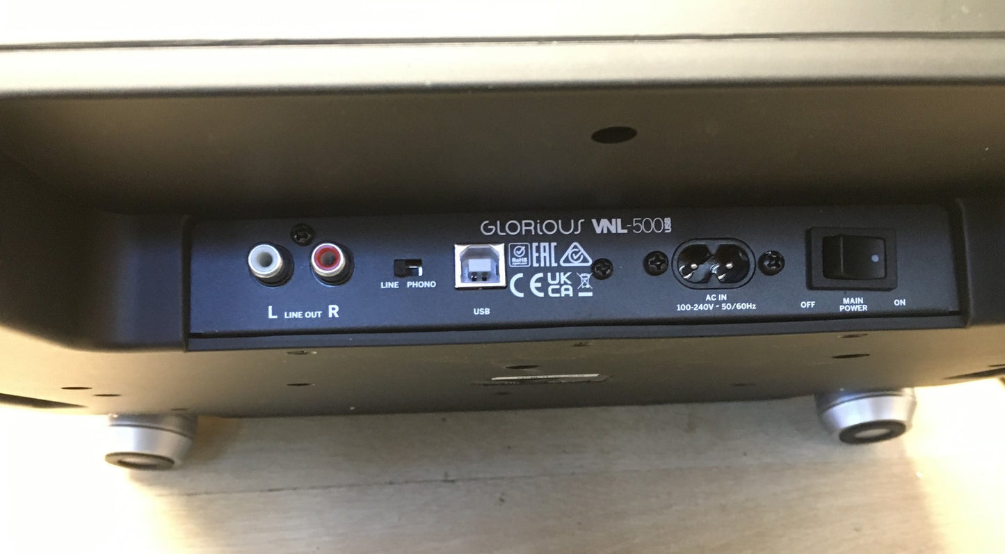 Glorious VNL-500 USB Plattenspieler Quarzgesteuert Direktantrieb USB 33 1/3 45