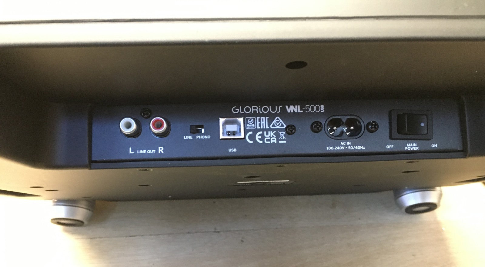 Glorious VNL-500 USB Plattenspieler Quarzgesteuert Direktantrieb USB 33 1/3 45