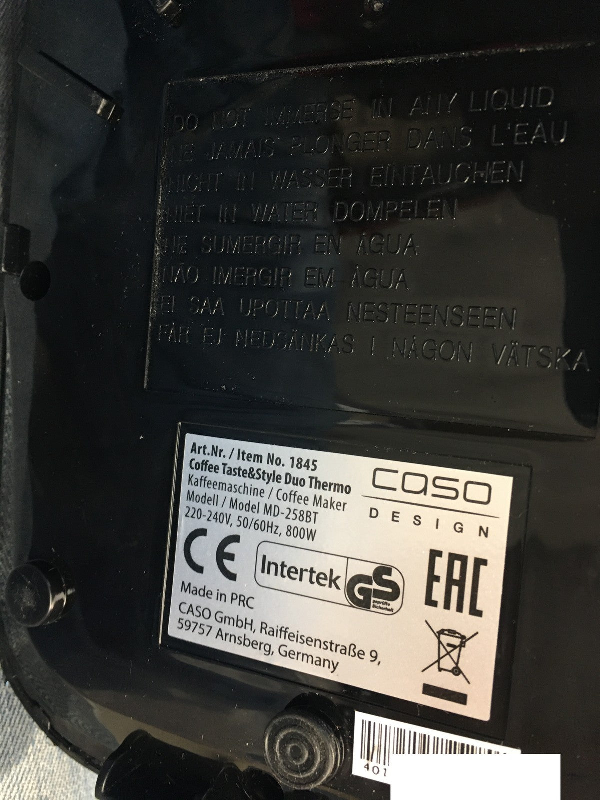 Caso MD-258BT Kaffeemaschine mit 2 Isolierkannen, I39437
