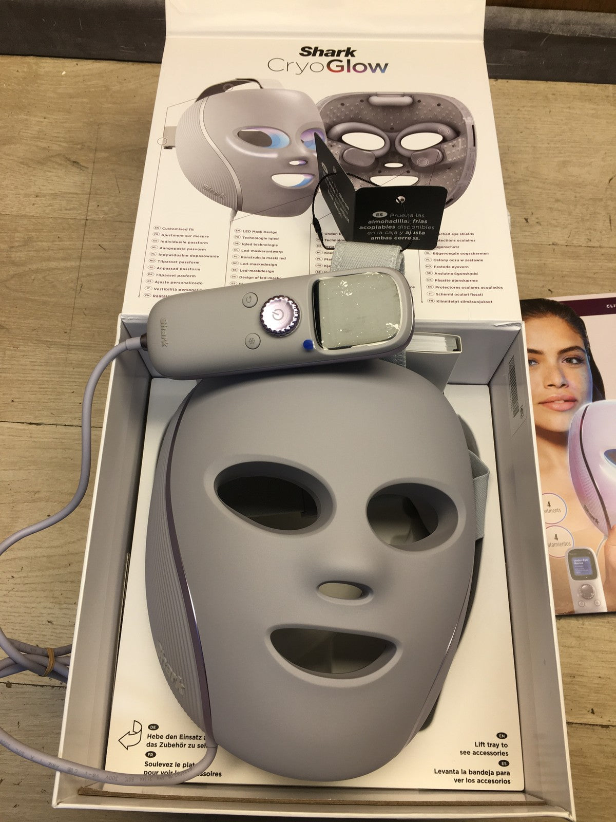 Shark CryoGlow LED-Gesichtsmaske FW312EUPL, Kühlung der Augenpartie, I39054