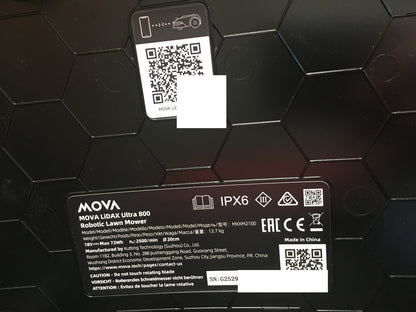 MOVA LiDAX Ultra 800 Mähroboter ohne Begrenzungskabel (MXXM2100), I39150