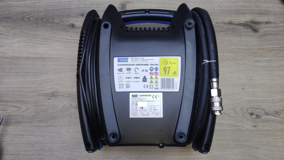 Güde Airpower 180/08 Mobiler Elektro-Kompressor 1.1kW (230V) 1.5PS