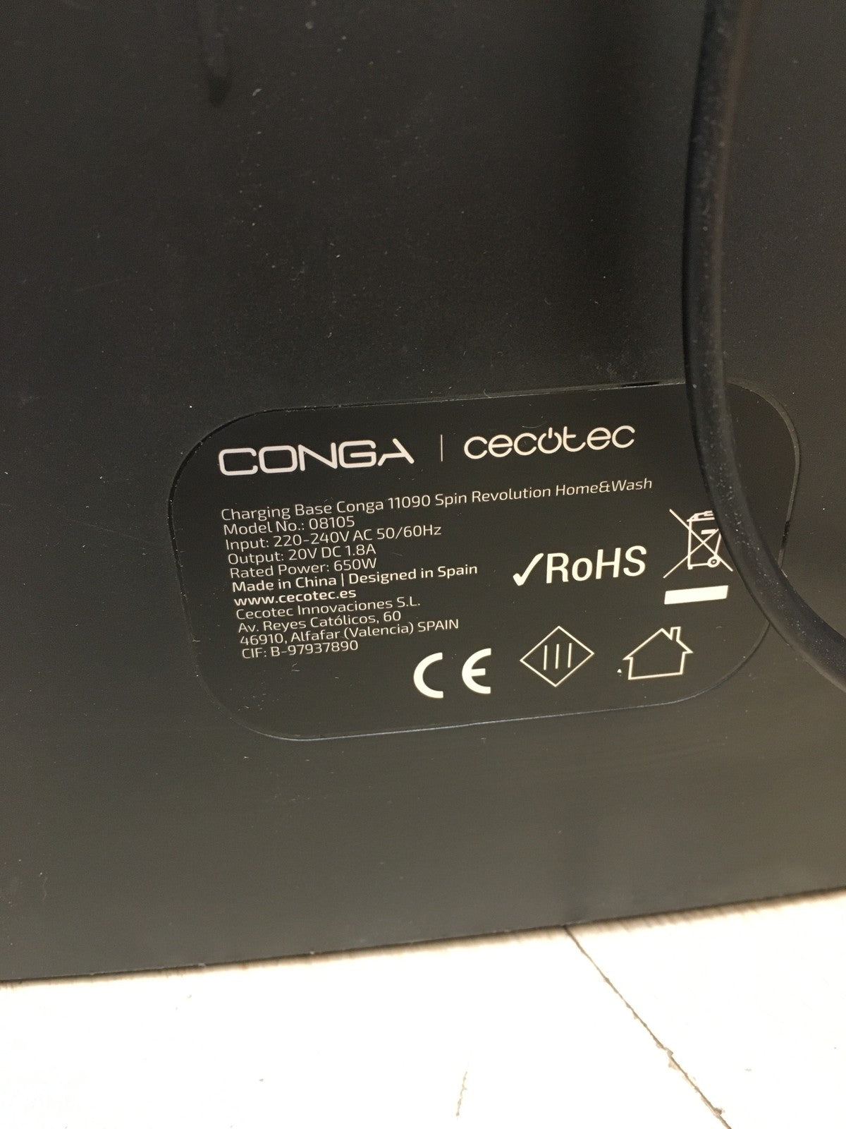 Cecotec 08105 Saugroboter mit Wishfunktion Conga 11090 Spin Revolution, I38075