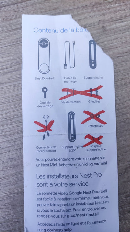 Google Nest Doorbell akkubetriebene Türklingel mit Videofunktion I37320
