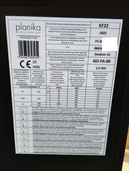 Planika Faro KF22 Gas-Terrassenheizer 8kW schwarz I39502