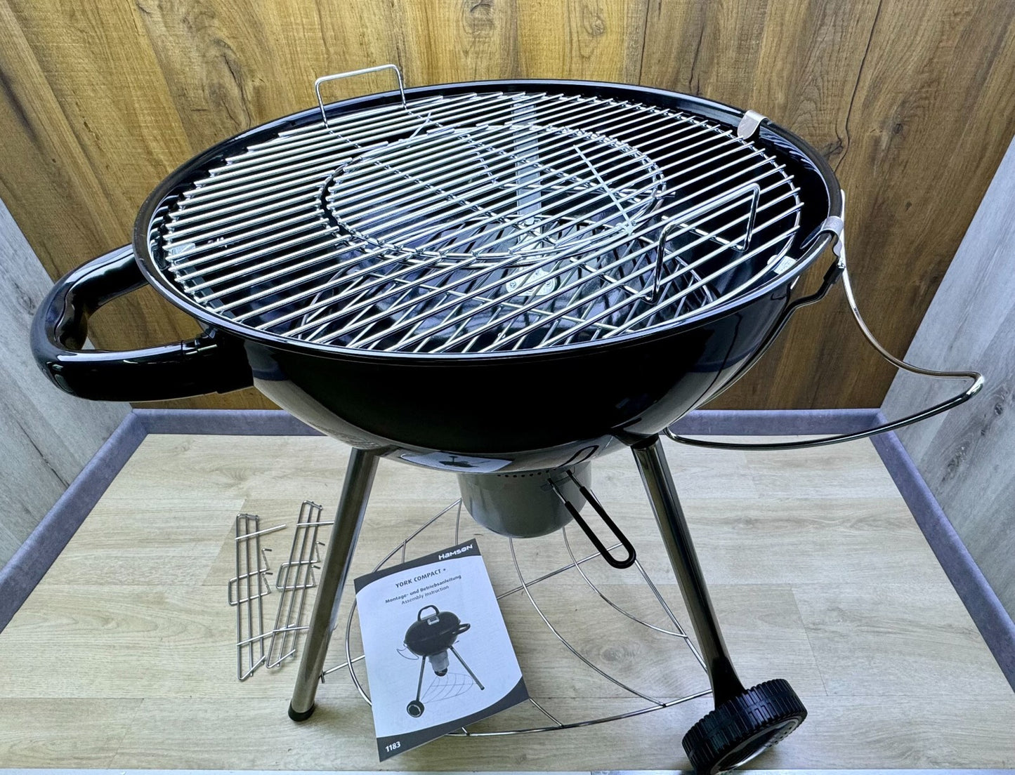 HAMSON YORK Compact Plus Holzkohlegrill Kugelgrill Barbecue Grillfläche Ø 53 cm