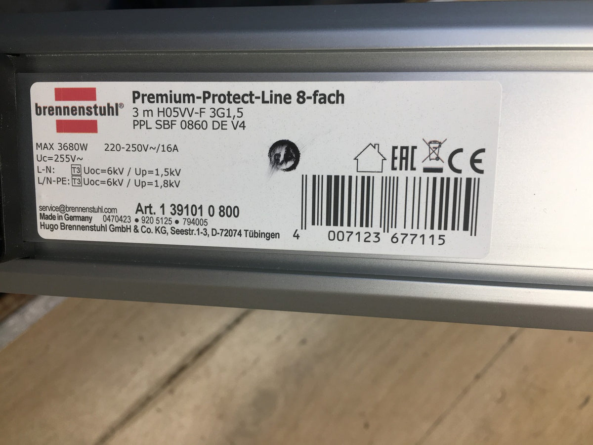 Brennenstuhl Premium-Protect-Line Steckdosenleiste 8-Fach 1391010800, I41023